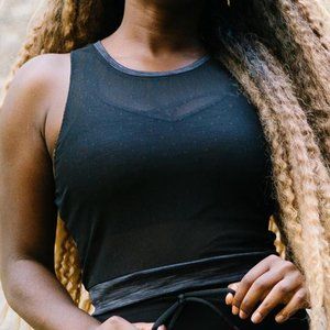 Zyia Active Black Luxe Strappy Bra Set